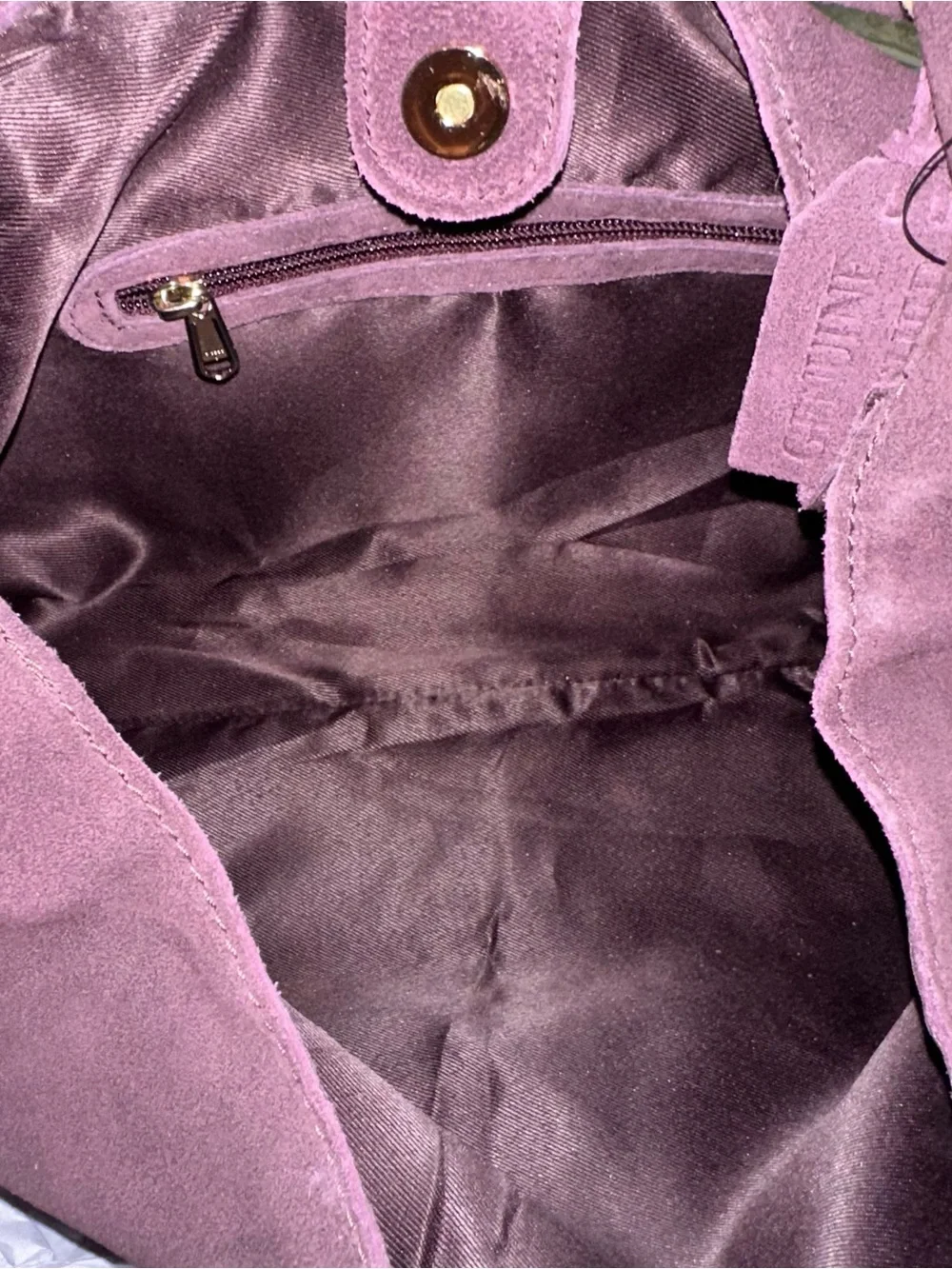 New Genuine Leather Suede Slouchy Boho style Bag / Purse in Tan or Eggplant